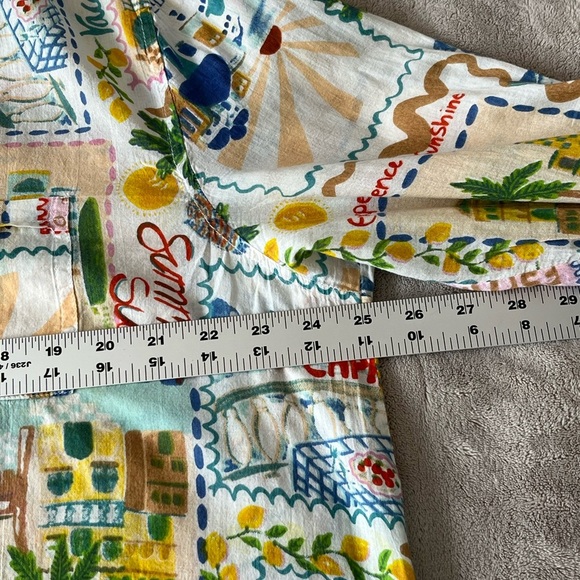 True Destinations Cotton Swim Cover Up Button Up Shirt/Dress Size XL Vacation - Picture 11 of 13